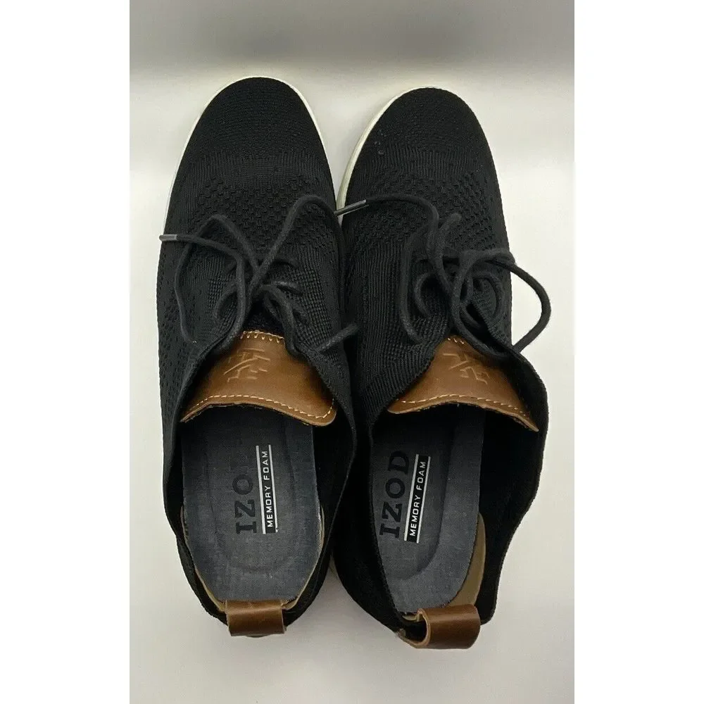 IZOD Breeze Oxford Casual Shoes for Men, Memory Foam Canvas BLACK‎